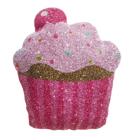 Sparkles Home Luminous Pink Cupcake Rhinestone Throw Pillow 2024 NEW