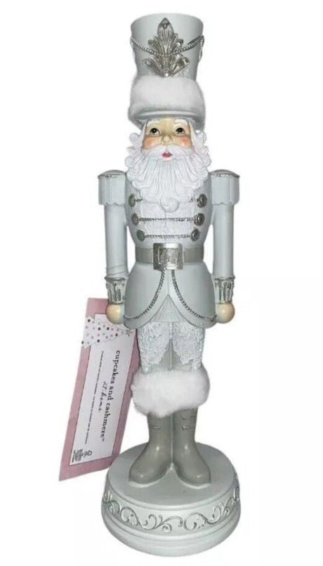 Cupcakes & Cashmere Silver NUTCRACKER Christmas 14" SOLDIER Figurine New NWT