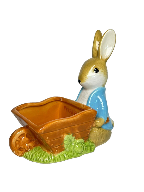 Beatrix Potter Peter Rabbit Easter Collection Wheelbarrel Trinket egg Holder E23