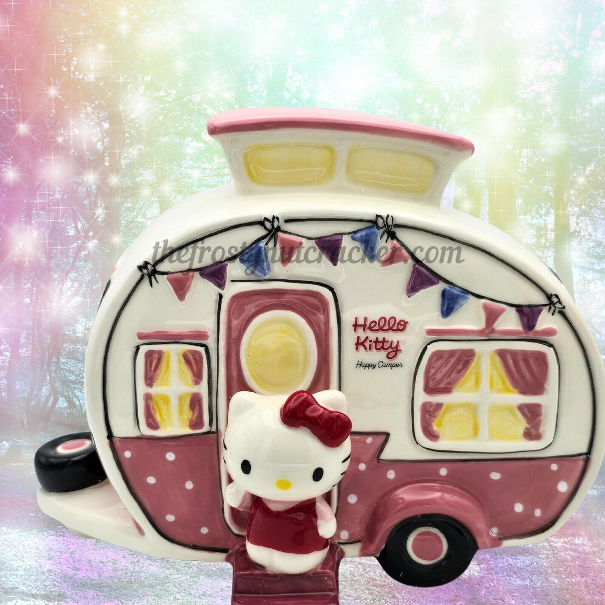 BLUE SKY CLAYWORKS SANRIO HELLO KITTY "HAPPY CAMPER" RETRO CAMPER FIGURINE NEW