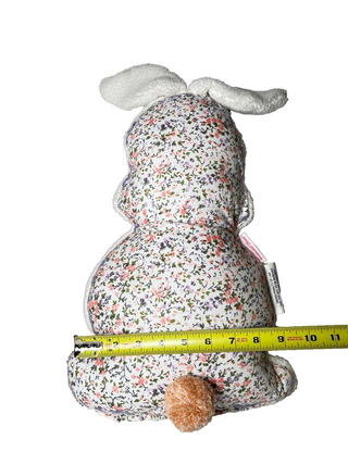 18" Easter Spring Country Cottage Floral Sherpa Bunny Throw Pillow