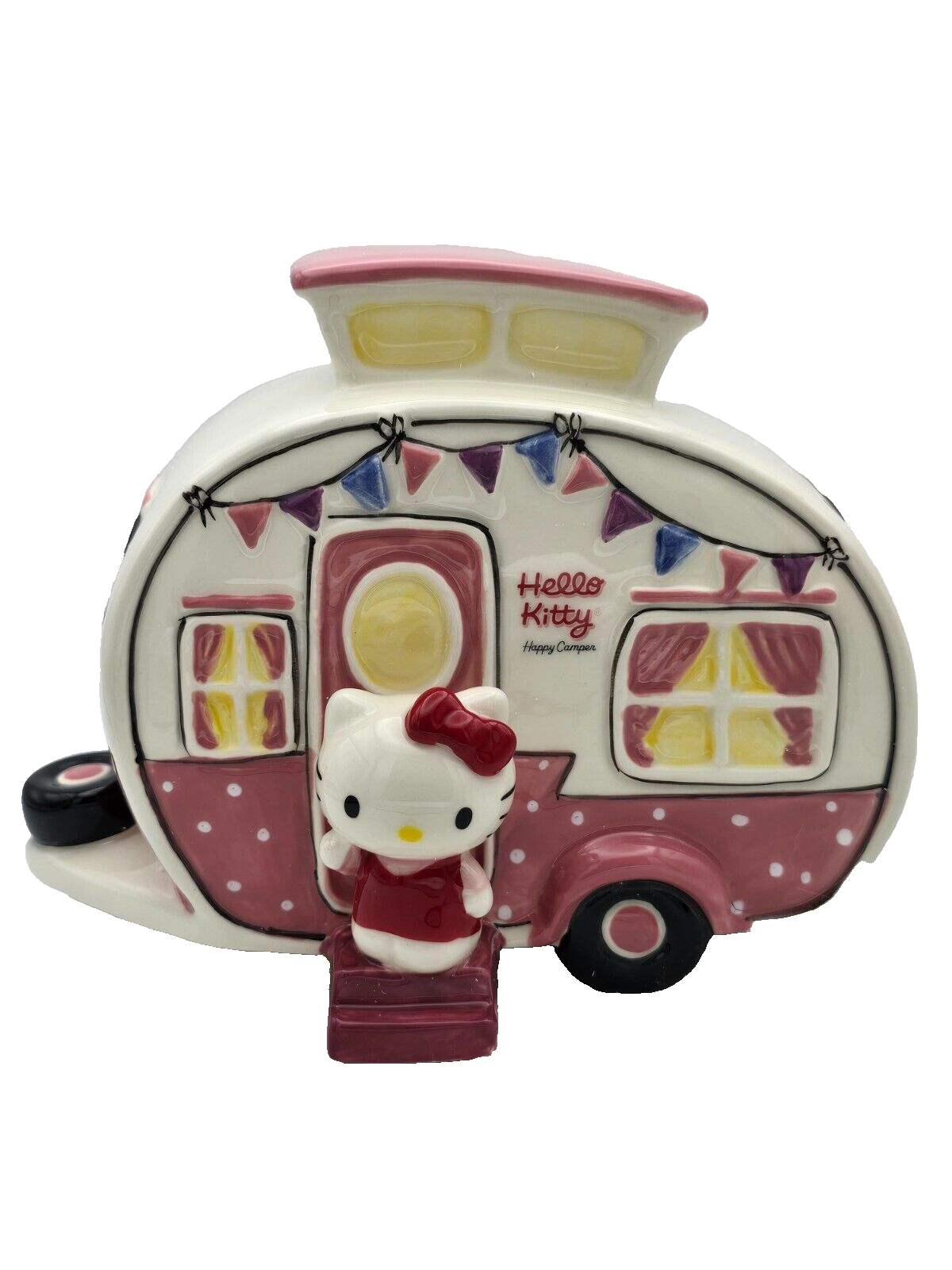 BLUE SKY CLAYWORKS SANRIO HELLO KITTY "HAPPY CAMPER" RETRO CAMPER FIGURINE NEW