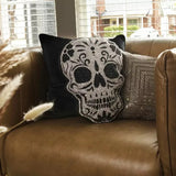 Sparkles Home Luminous Sugar Skull Rhinestone Throw Pillow Halloween 2024