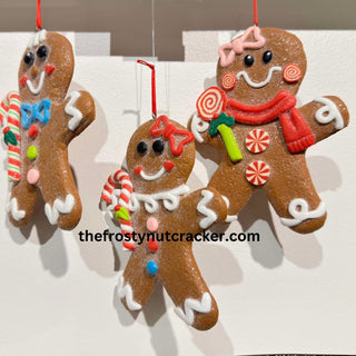 RAZ Imports 5" Gingerbread Man Ornaments Set New Christmas Candy