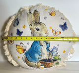 Beatrix Potter Peter Rabbit Round Throw Pillow Set Easter Spring Butterflies