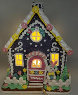 Purple Easter Gingerbread House Light Up