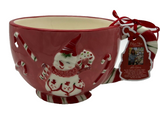 Blue Sky Candy Peppermint Snowman Latte Mug Christmas 3D Hand Painted F147-X23-5