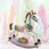 Christmas Pastel Pink Rocking Horse Nutcracker Themed Decor NEW Custom 10X10