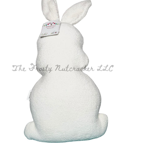 Cottontail Lane Easter White Sherpa Floral Bunny Rabbit Throw Pillow Reversible