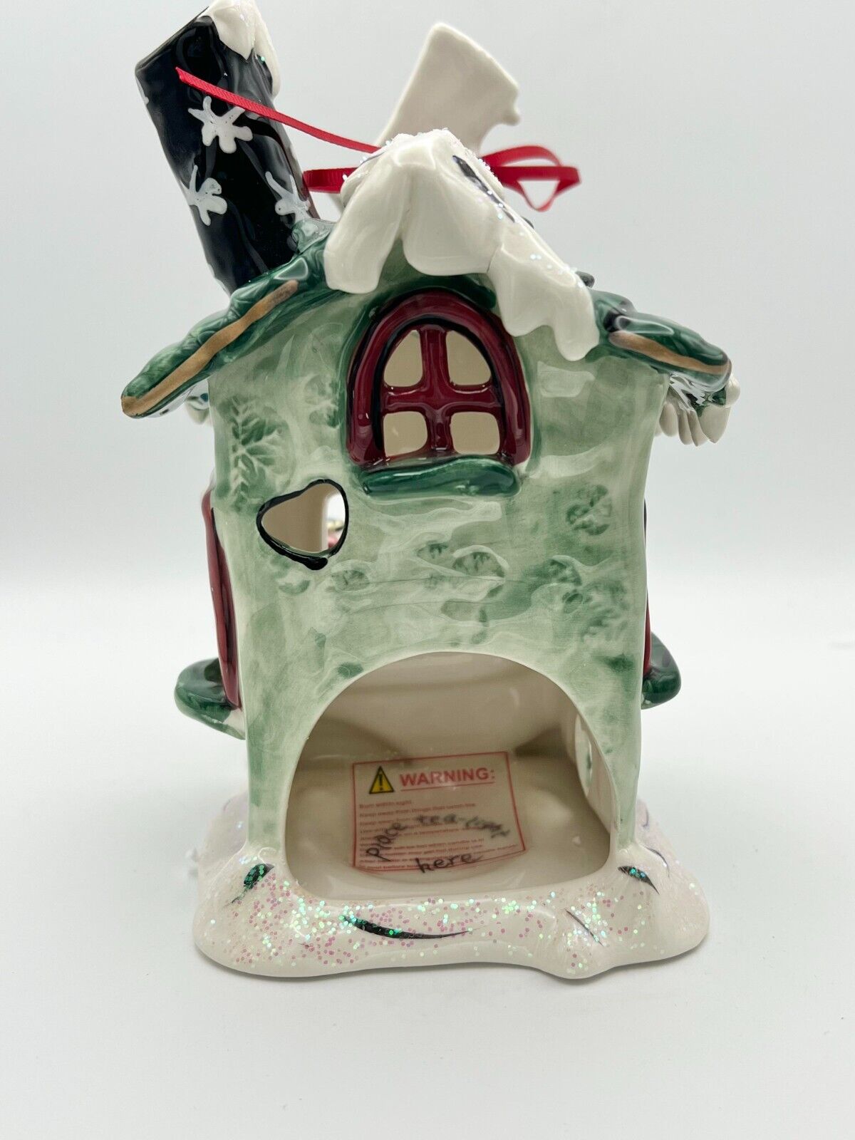 Blue Sky Clayworks “Frosty's Skate Rentals” Christmas Candle Tea Light House