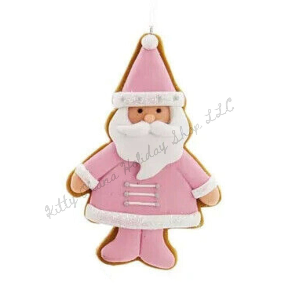 Kurt Adler Pink Frosted Santa Cookie Ornament TikTok Pink Christmas K3