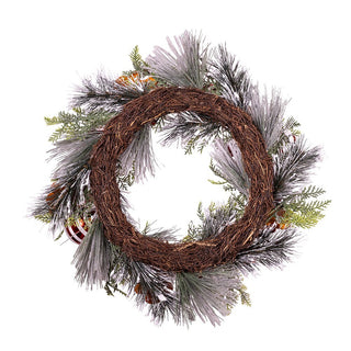 Christmas Gingerbread Artificial Wreath 20" Un-Lit Flocked Green WRT0500