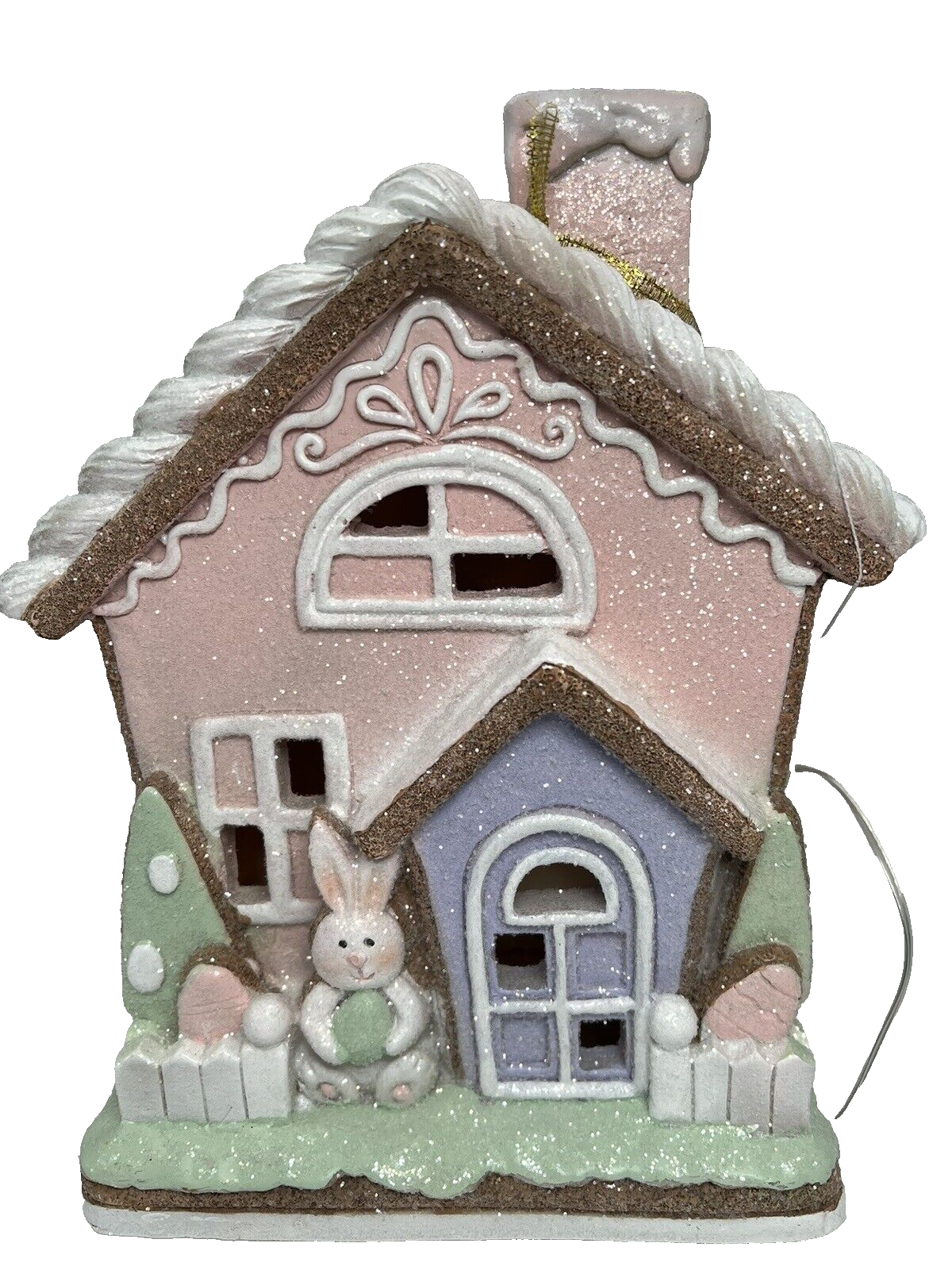 Easter Gingerbread House White Rabbit LED Illuminated Cupcakes & Cashmere31E36