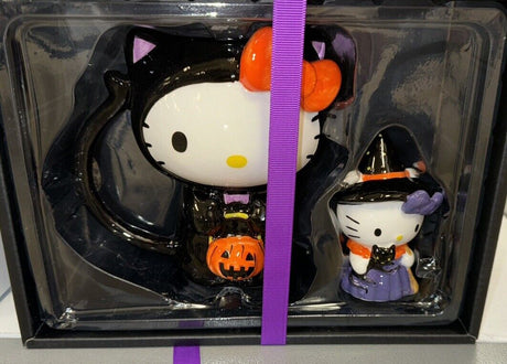 Hello Kitty Halloween Mug And Figurine Set NWT 2024 Blue Sky Clayworks Witch Cat