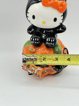 Blue Sky Clayworks Hello Kitty Skeleton Halloween Tea Light Pumpkin