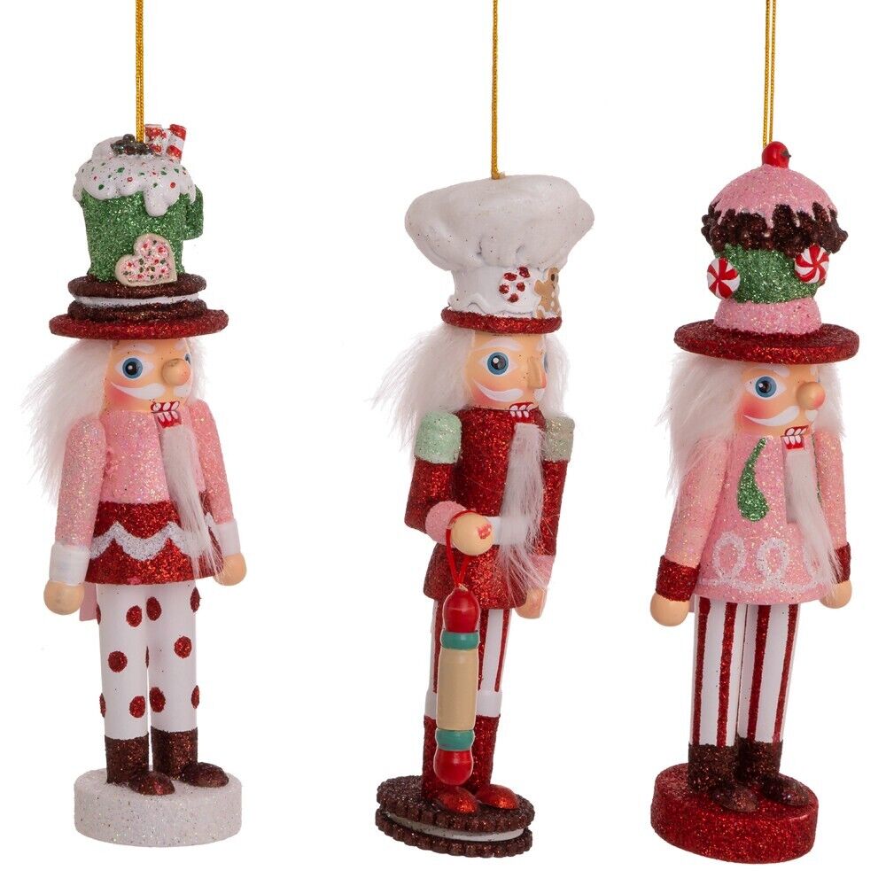 Kurt Adler Hollywood Nutcrackers Cake Cocoa Gingerbread Nutcracker Ornaments K29