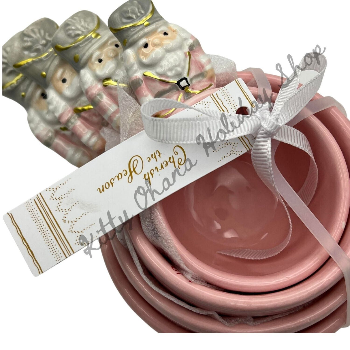 Cherish The Season Pink Nutcracker Measuring Cups Shabby Chic Christmas Decor M2