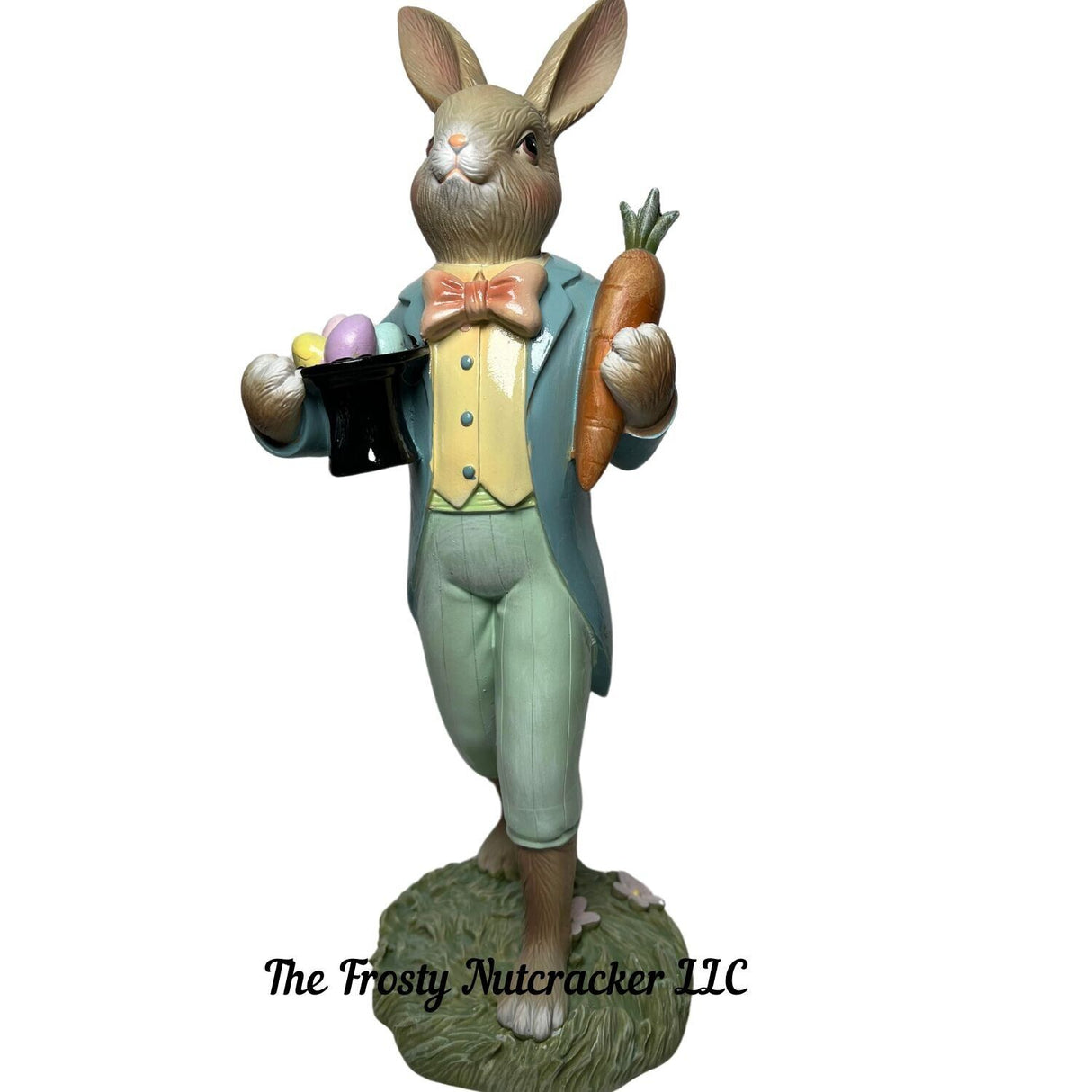 Easter Mr Magician Dapper Bunny Rabbit Holding a Carrot 2024 Blue Coat E10