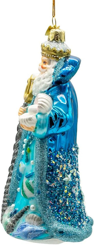 Coastal Bellissimo Glass Under The Sea Santa Christmas Ornament BELL0034