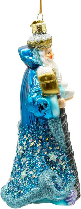 Coastal Bellissimo Glass Under The Sea Santa Christmas Ornament BELL0034