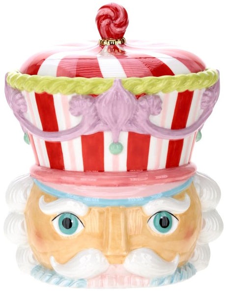 Nutcracker Head Jar, Pink - 10 Inches