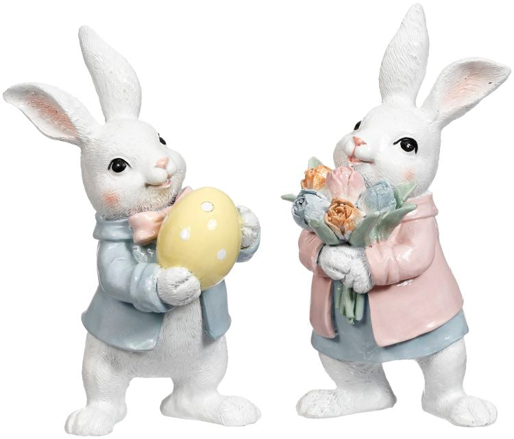 Mark Roberts 6.5" Resin Bunny with Eggs & Flowers Set 64-55818