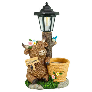 Pre-order Welcome Highland Cow Solar Street Lamp 66206