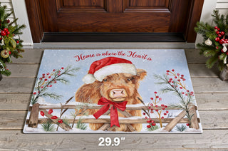 Pre-Order Christmas Highland Cow Door Mat Home is Where the Heart  2852930
