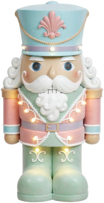 Pastel Nutcracker Soldier with Lights, 18.5 inches