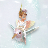 December Diamonds Fairy on a Hummingbird Ornament 79-81490