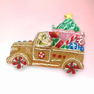Gingerbread Truck Glass Ornament 79-81934 North Pole Sweet Shoppe