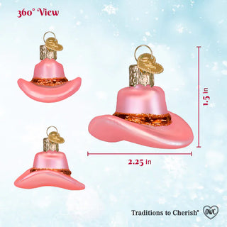 Pre-Order Gumdrops Mini Pink Cowgirl Hat Ornament 87501