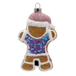 Pink Bedazzled Candy Gingerbread Christmas Ornament