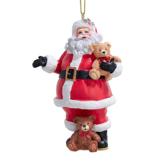 Pre-Order Santa with Teddy Bear Ornament A2378