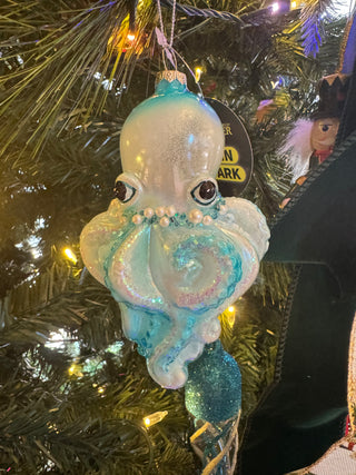 Luminosity Glow In the Dark Glass Octopus Ornament T3733