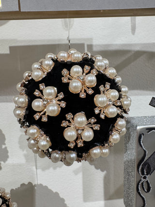Pearl Clustered Black Ball Ornament 4624626