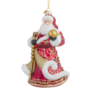 Pre-Order Bellissimo Glass Red & Gold Santa Ornament BELL0058