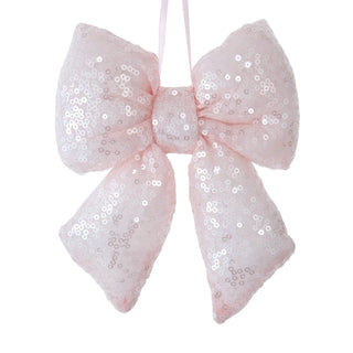 Pre-Order Light Pink Sequin Bow Ornament C0559