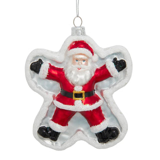 PRE-ORDER Glass Red Santa Snow Angel Ornament C6447