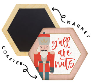 Winter Christmas Honeycomb Magnetic Drink Coasters- Made in the USA