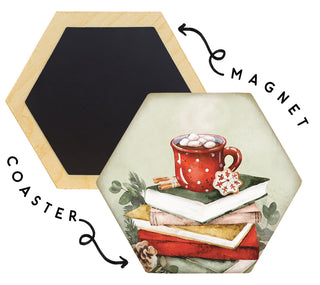 Winter Christmas Honeycomb Magnetic Drink Coasters- Made in the USA
