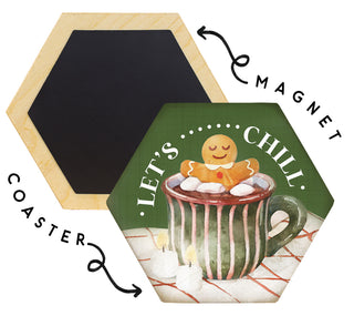 Winter Christmas Honeycomb Magnetic Drink Coasters- Made in the USA