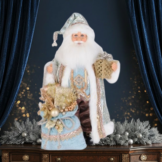 Lighted Blue Elegance Santa CC16-282