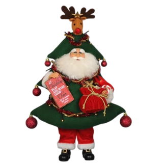 Whimsical Lighted Gift Tree Santa w Reindeer CC19-10