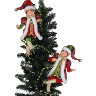 Traditional Plaid Posable Elf Set EF008