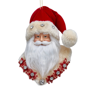 Pre-Order Holiday Diamonds Santa Head Ornament J6141
