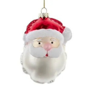 Kurt Adler Red Glass Santa Head Balloon Ornament Set T3619