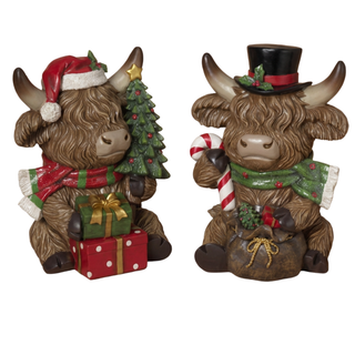 Pre-Order Christmas Highland Cow w Peppermint or Tree Giftbag 2864880