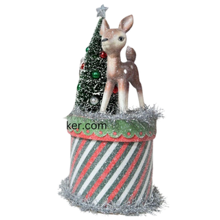 Retro Christmas Friends on Paper Box Figurine