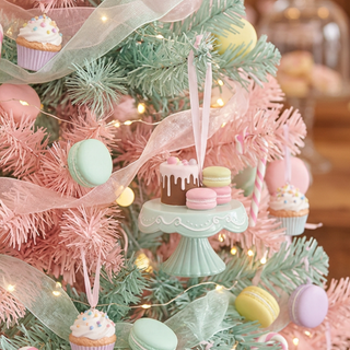 Patisserie Desserts on Teal Server Ornament 29-30627